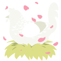 A white chicken with a half-lace pattern