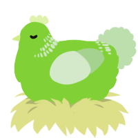 A grass and gluppy chicken with a neck-band pattern