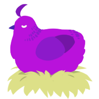 A amethyst and violet chicken with a neck-band pattern