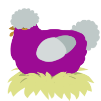 A plum and silver chicken