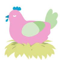A pink and gluppy chicken