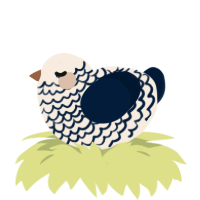 A cream and tumblr chicken with a lace pattern