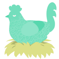 A mint chicken with a double-lace pattern