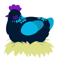 A tumblr and cerulean chicken with a neck-speckle pattern