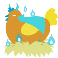 Shock Value, a orange and yellow chicken