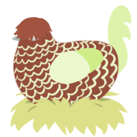 Gingerbread, a russet and apple chicken with a lace pattern