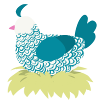 A white and sea chicken with a double-lace pattern