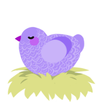 A lilac chicken with a double-lace pattern