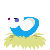 A sky and white chicken with a head pattern
