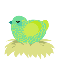 A spring and lime chicken with a lace pattern