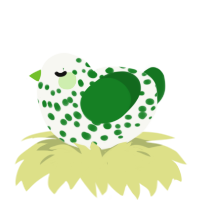 A white and leaf chicken with a speckle pattern