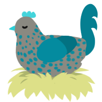 A ash and sea chicken with a speckle pattern