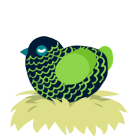 A tumblr and grass chicken with a lace pattern
