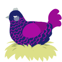 A navy and plum chicken with a lace pattern