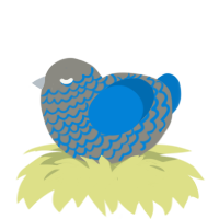 A ash and sapphire chicken with a lace pattern