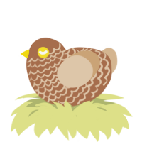 A brown and beige chicken with a lace pattern
