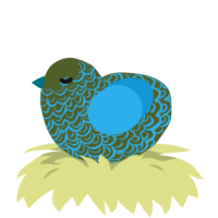 A olive and sky chicken with a double-lace pattern