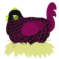 A black and wine chicken with a lace pattern