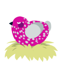A fuchsia and silver chicken with a speckle pattern