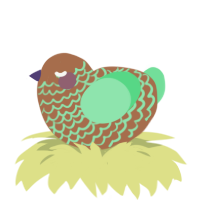 A brown and spring chicken with a lace pattern