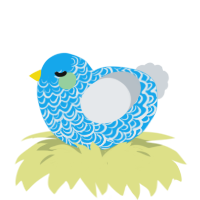 A sky and mist chicken with a double-lace pattern