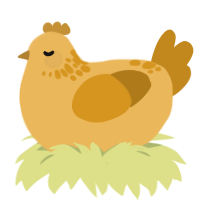 A honey and ochre chicken with a neck-speckle pattern