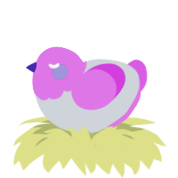 A mist and orchid chicken with a head pattern