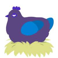 A overcast and sapphire chicken