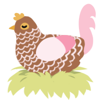 A brown and rose chicken with a lace pattern