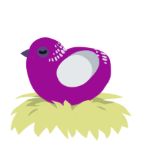 A plum and mist chicken with a neck-band pattern