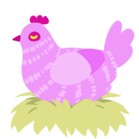 Vidonya, a lavender chicken with a bar pattern