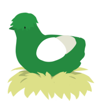 A viridian and white chicken