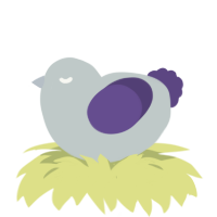 A silver and overcast chicken