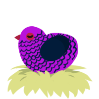 A amethyst and tumblr chicken with a lace pattern