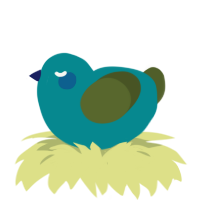A teal and olive chicken