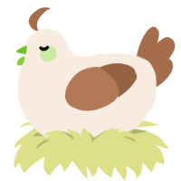 A cream and brown chicken
