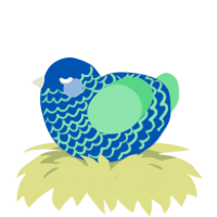 A ultramarine and spring chicken with a lace pattern