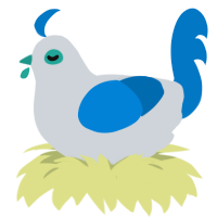 A mist and sapphire chicken