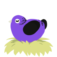 A blurple and black chicken with a neck-band pattern