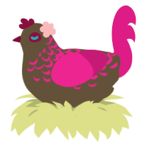 鸡nai, a bark and fuchsia chicken with a half-lace pattern