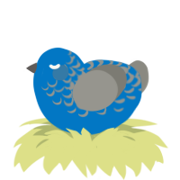 A sapphire and ash chicken with a half-lace pattern