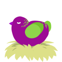 A plum and grass chicken with a neck-band pattern