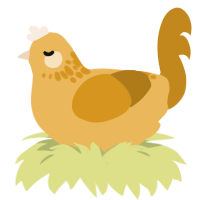 A honey and ochre chicken with a neck-speckle pattern