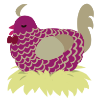 A plum and ash chicken with a lace pattern