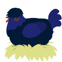 A tumblr and navy chicken with a head pattern