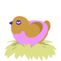 A lavender and gold chicken with a head pattern