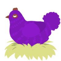 A violet chicken with a bar pattern