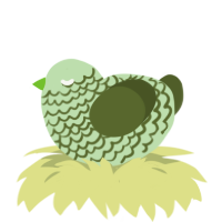 A gluppy and olive chicken with a lace pattern