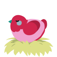 A pink and crimson chicken with a head pattern