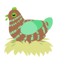 A brown and spring chicken with a bar pattern